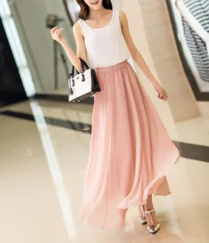 Elegant Chiffon Long Maxi Skirts