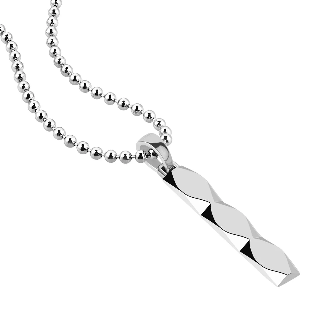 Faceted Tag Pendant in Silver