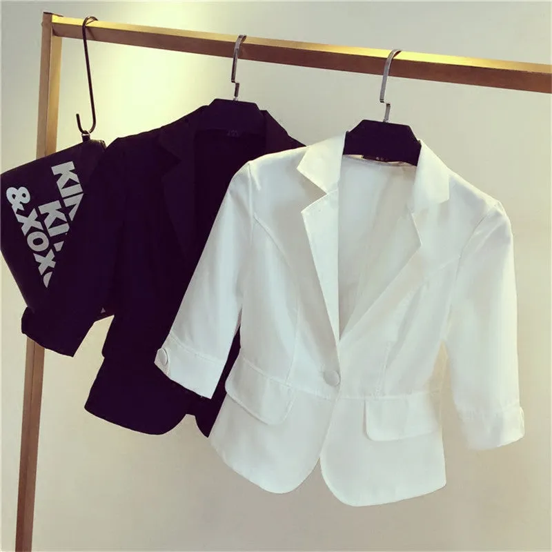 Female blazer outerwear 2017 spring and autumn women suit slim design women blazer white suit fashion jacket coat femme MZ697