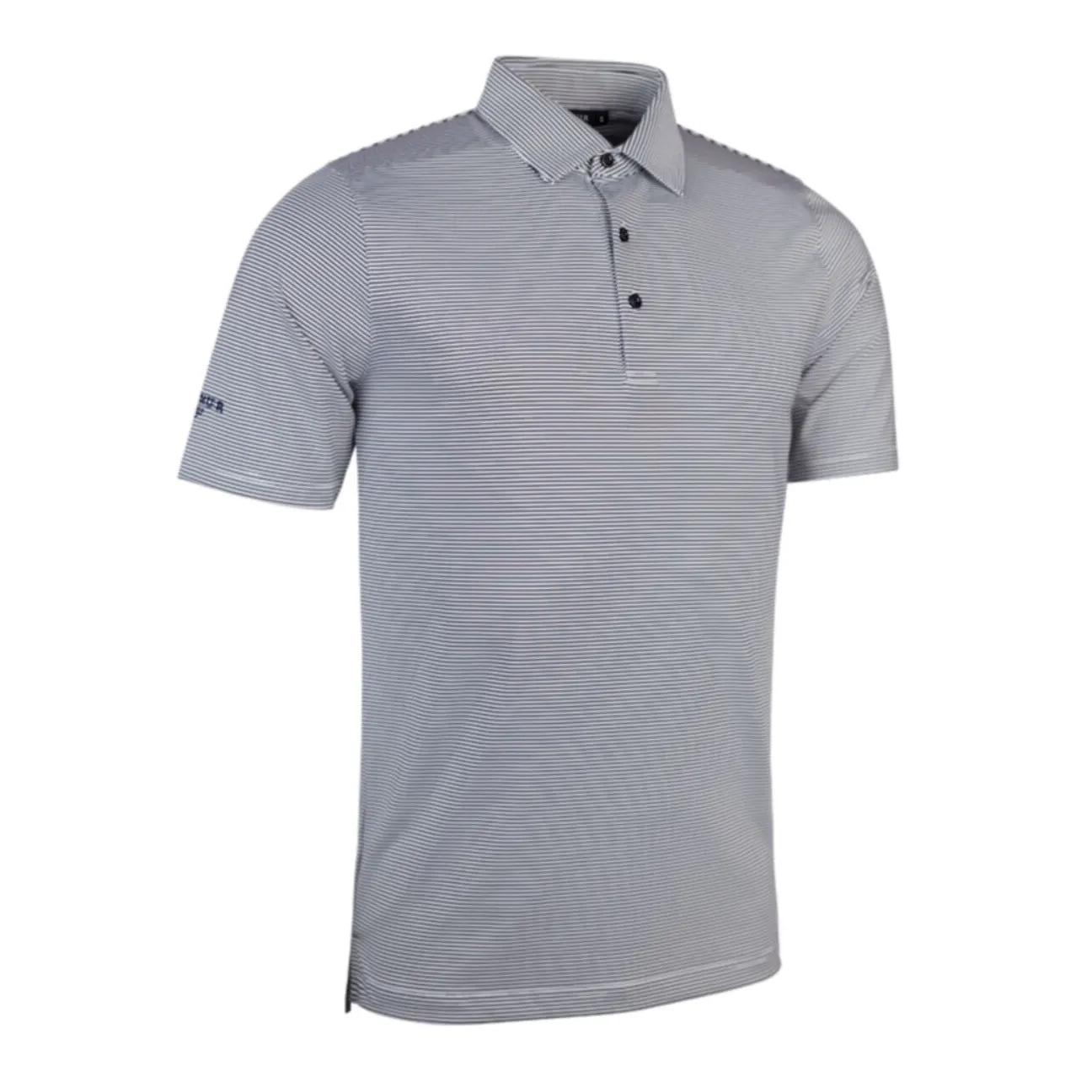 Glenmuir Torrence Micro Stripe Performance Golf Shirt - White/ Navy