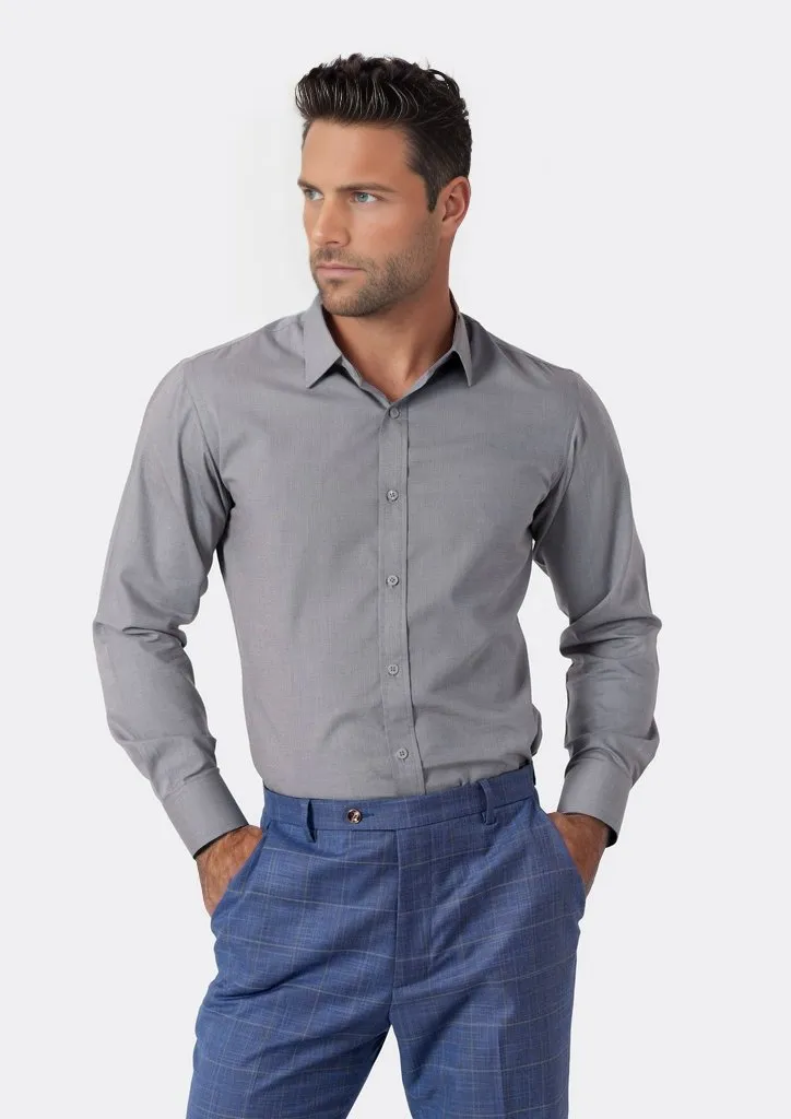 Grey Egyptian Cotton Broadcloth Shirt