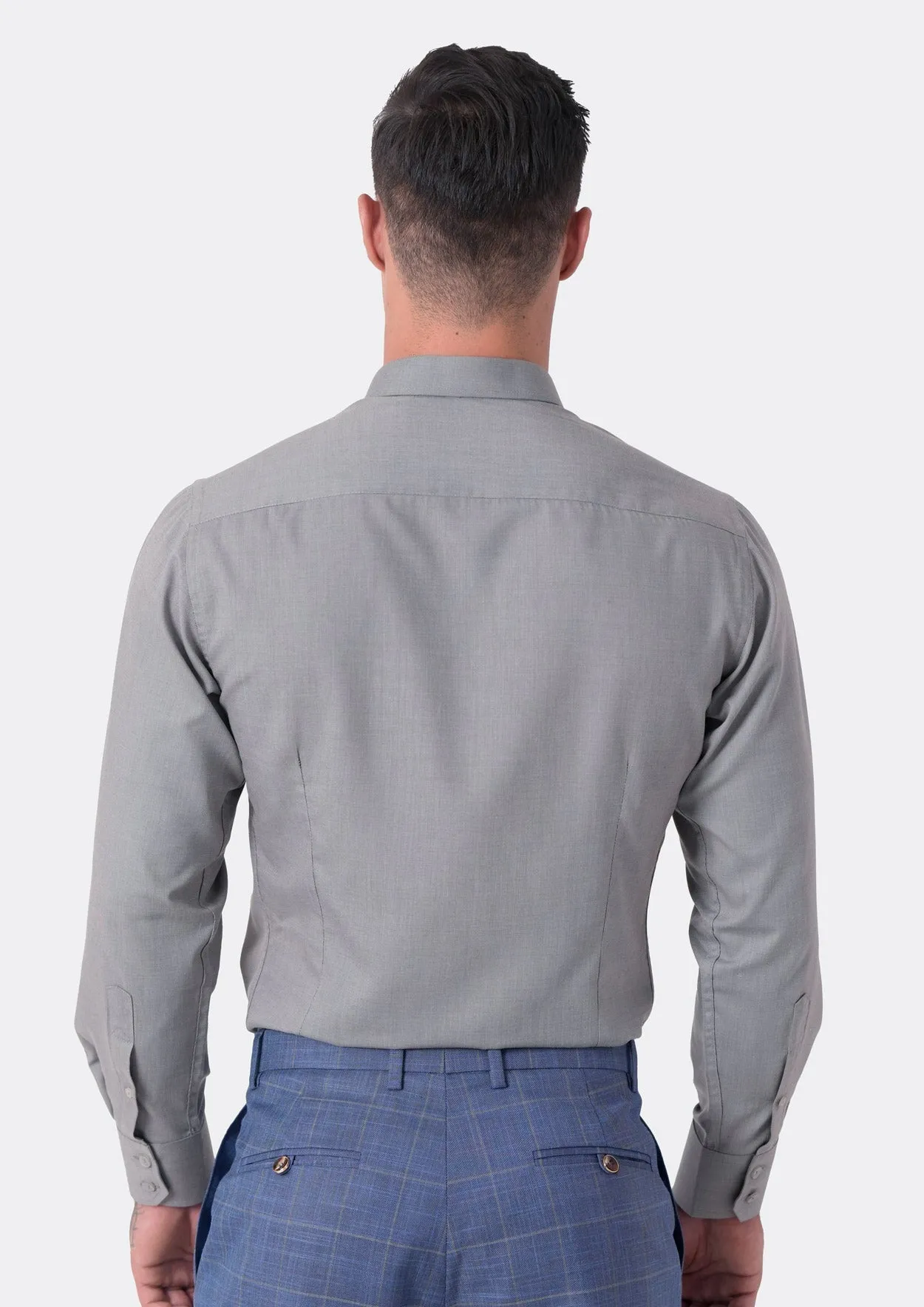 Grey Egyptian Cotton Broadcloth Shirt