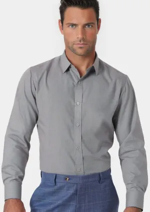 Grey Egyptian Cotton Broadcloth Shirt