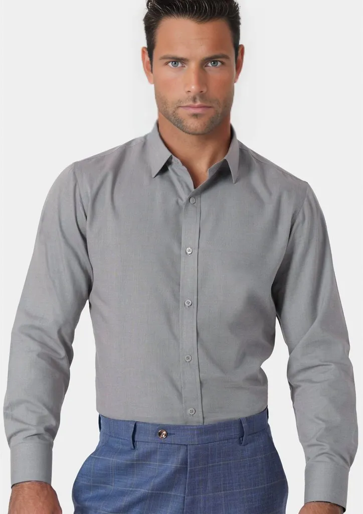 Grey Egyptian Cotton Broadcloth Shirt