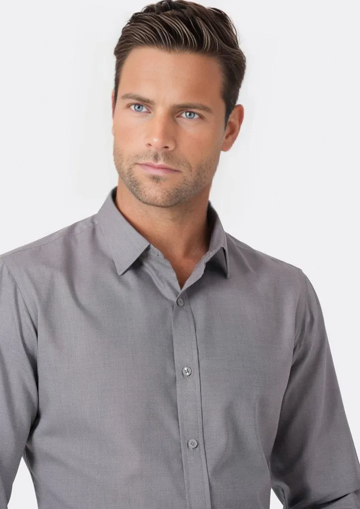 Grey Egyptian Cotton Broadcloth Shirt