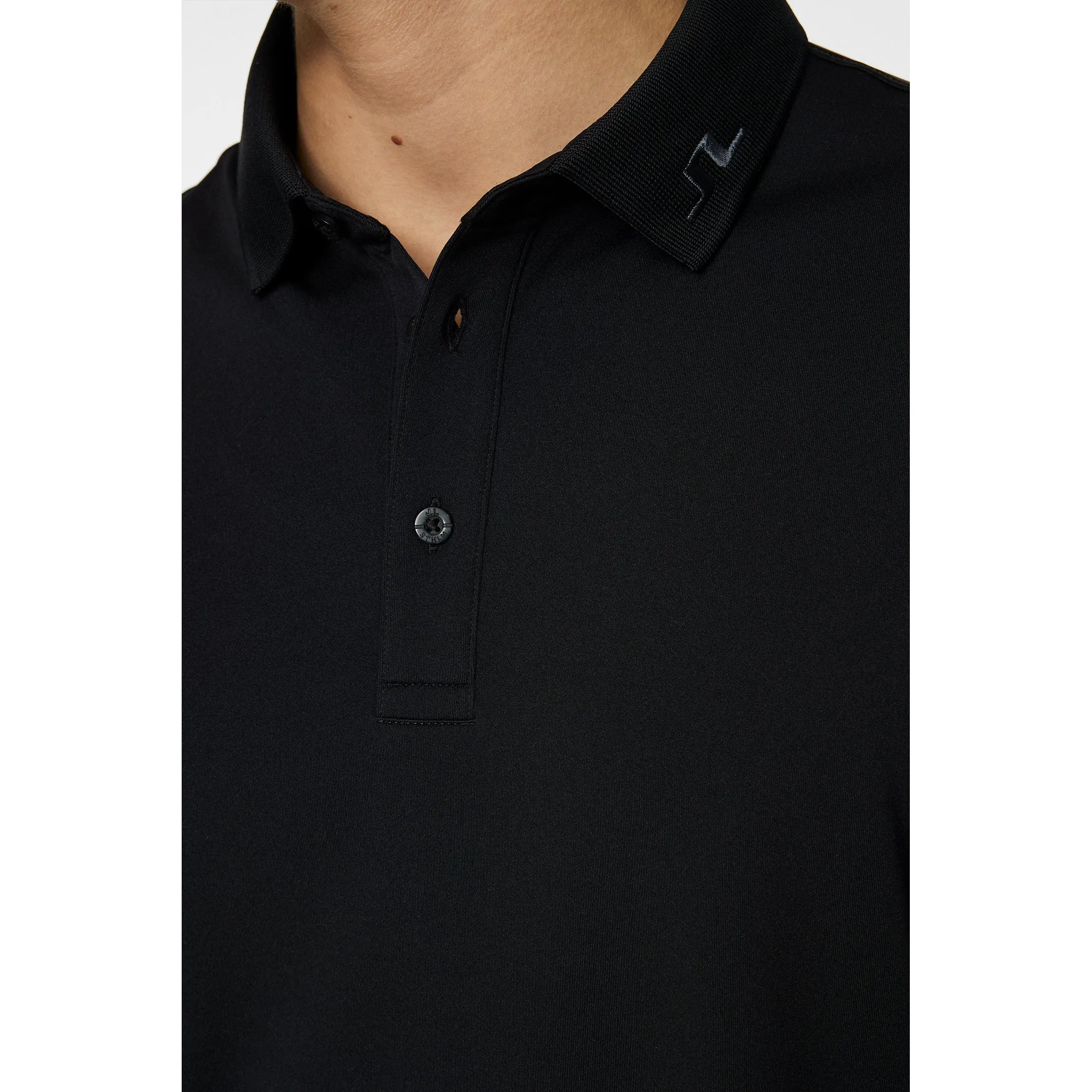 J.Lindeberg Heath Regular Fit Golf Shirt - Black/ Black