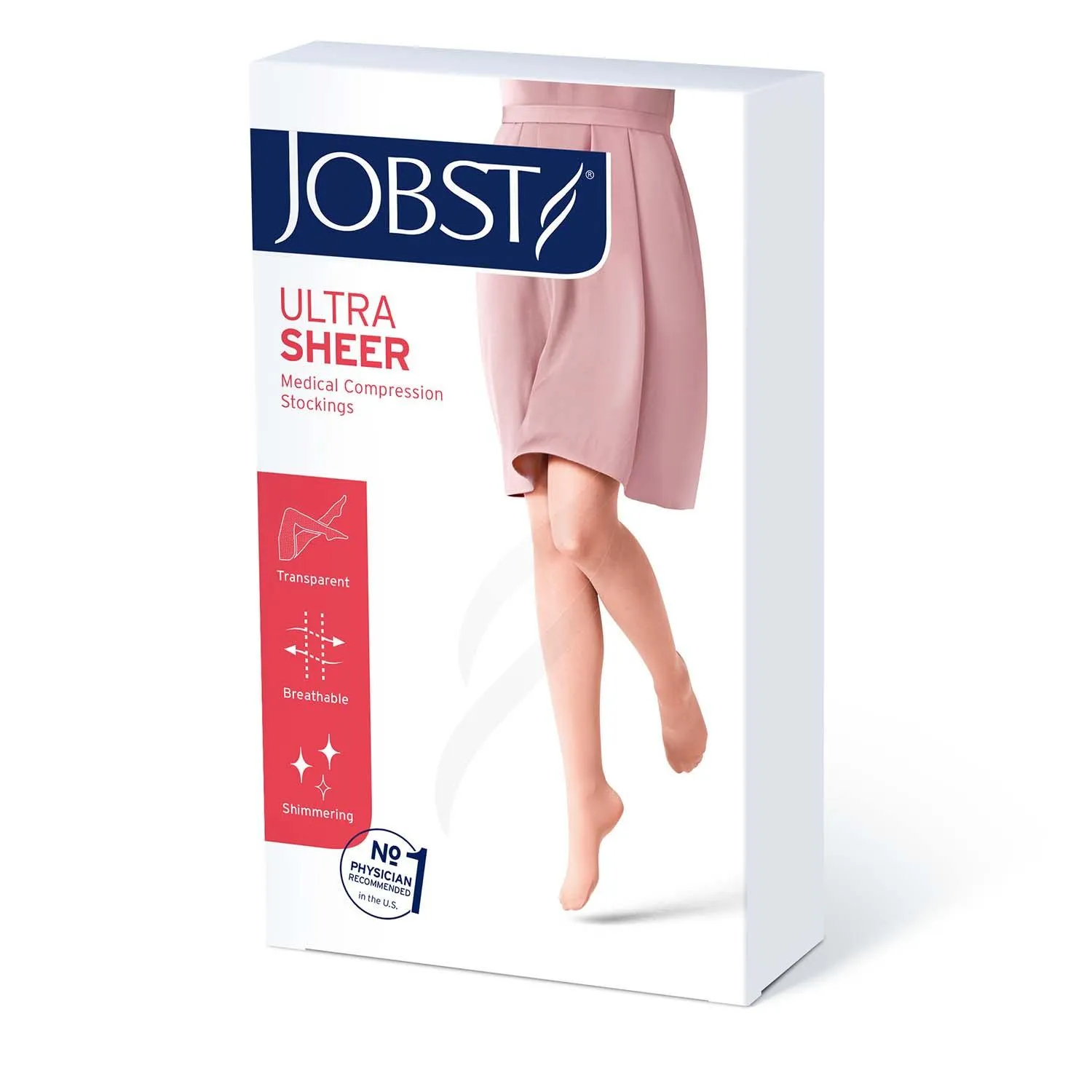 JOBST UltraSheer Diamond Pattern Compression Stockings, 20-30 mmHg, Knee High, Closed Toe