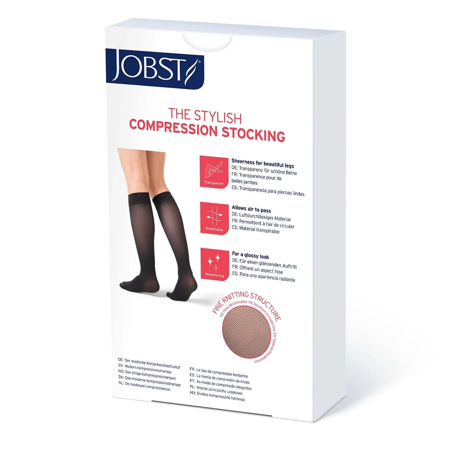 JOBST UltraSheer Diamond Pattern Compression Stockings, 20-30 mmHg, Knee High, Closed Toe