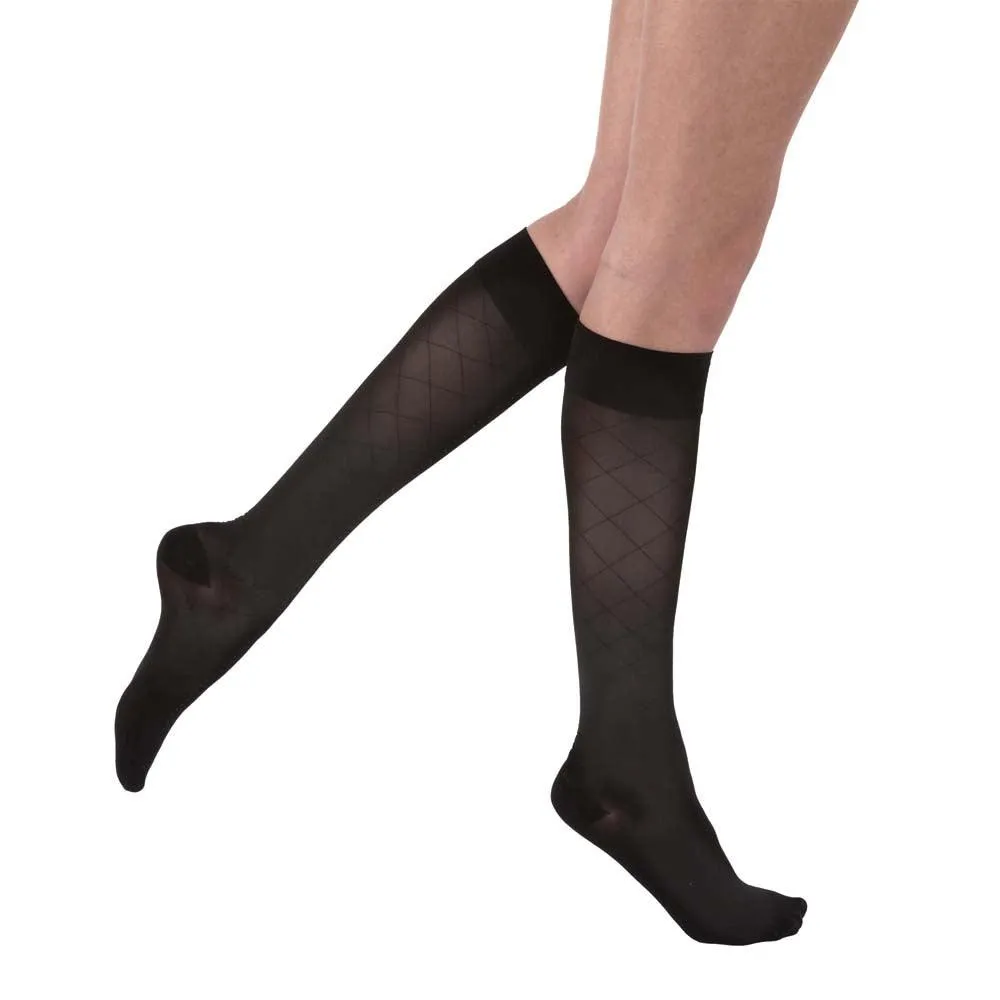 JOBST UltraSheer Diamond Pattern Compression Stockings, 20-30 mmHg, Knee High, Closed Toe