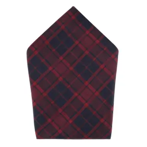 Kincade Red Blackwatch Plaid Silk Pocket Square