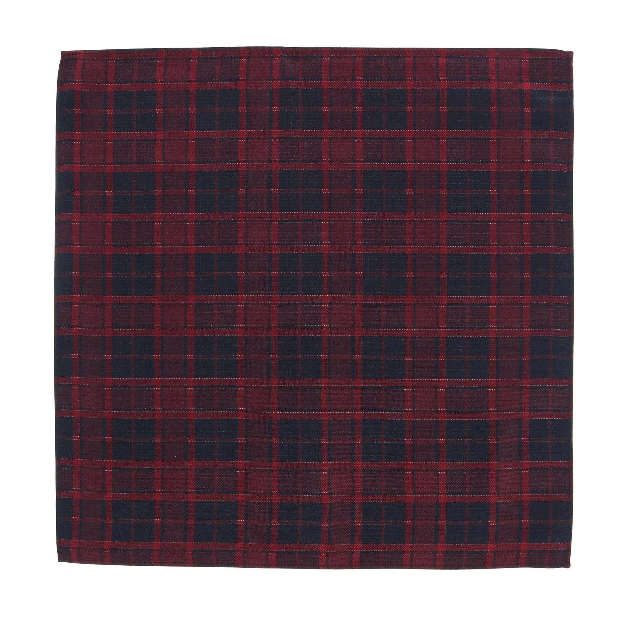 Kincade Red Blackwatch Plaid Silk Pocket Square