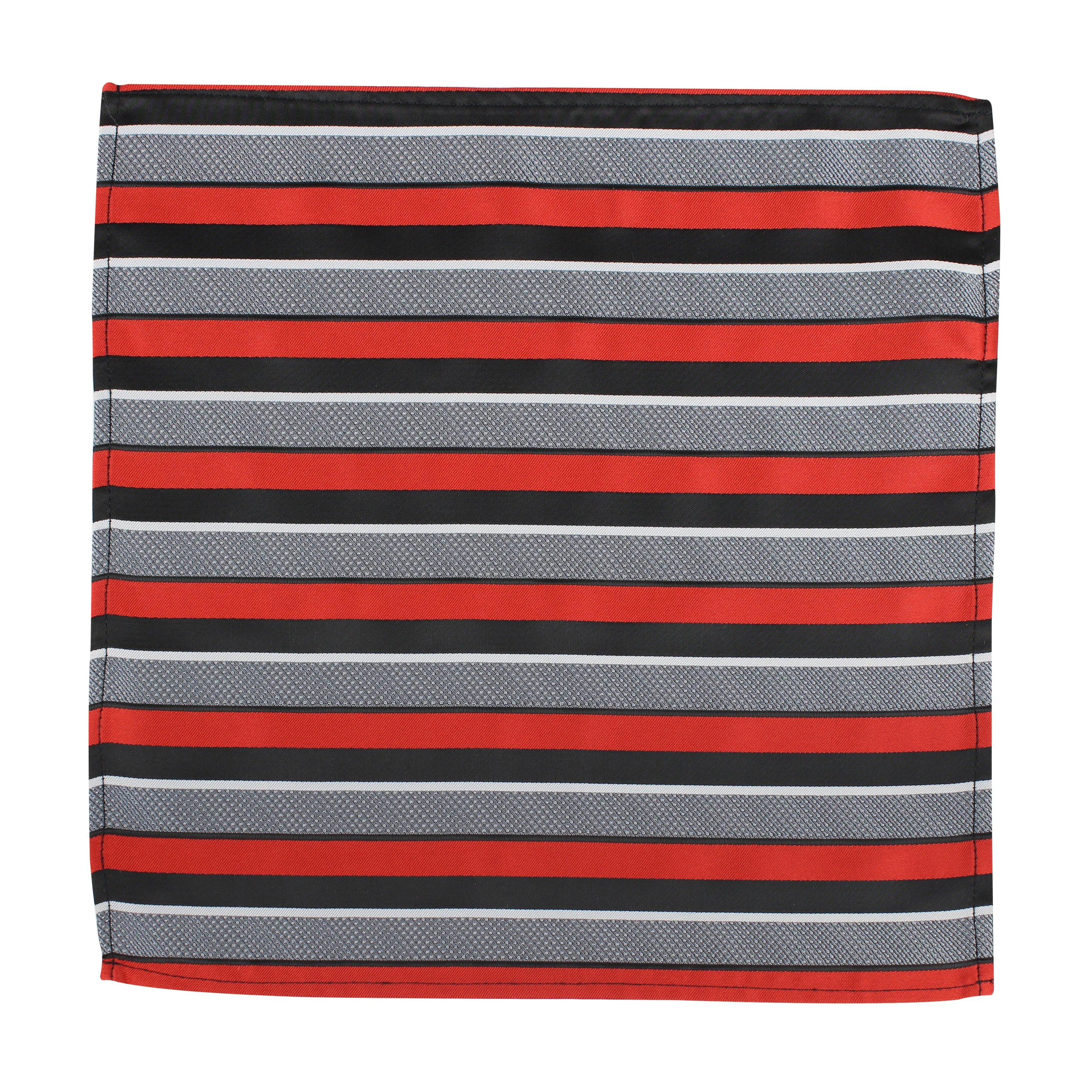 Kovove Refreshing Black & Red Striped Pocket Square For Men