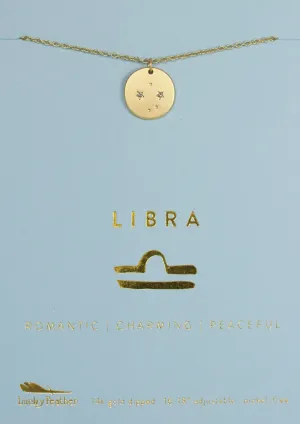 Lucky Feather Zodiac Necklace - Libra