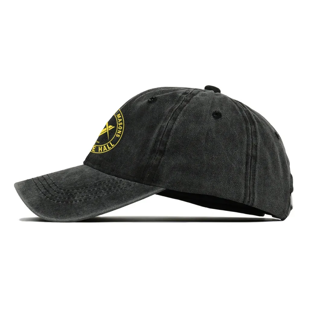 Master Mason Blue Lodge Baseball Cap - Gold Prince Hall Square Design