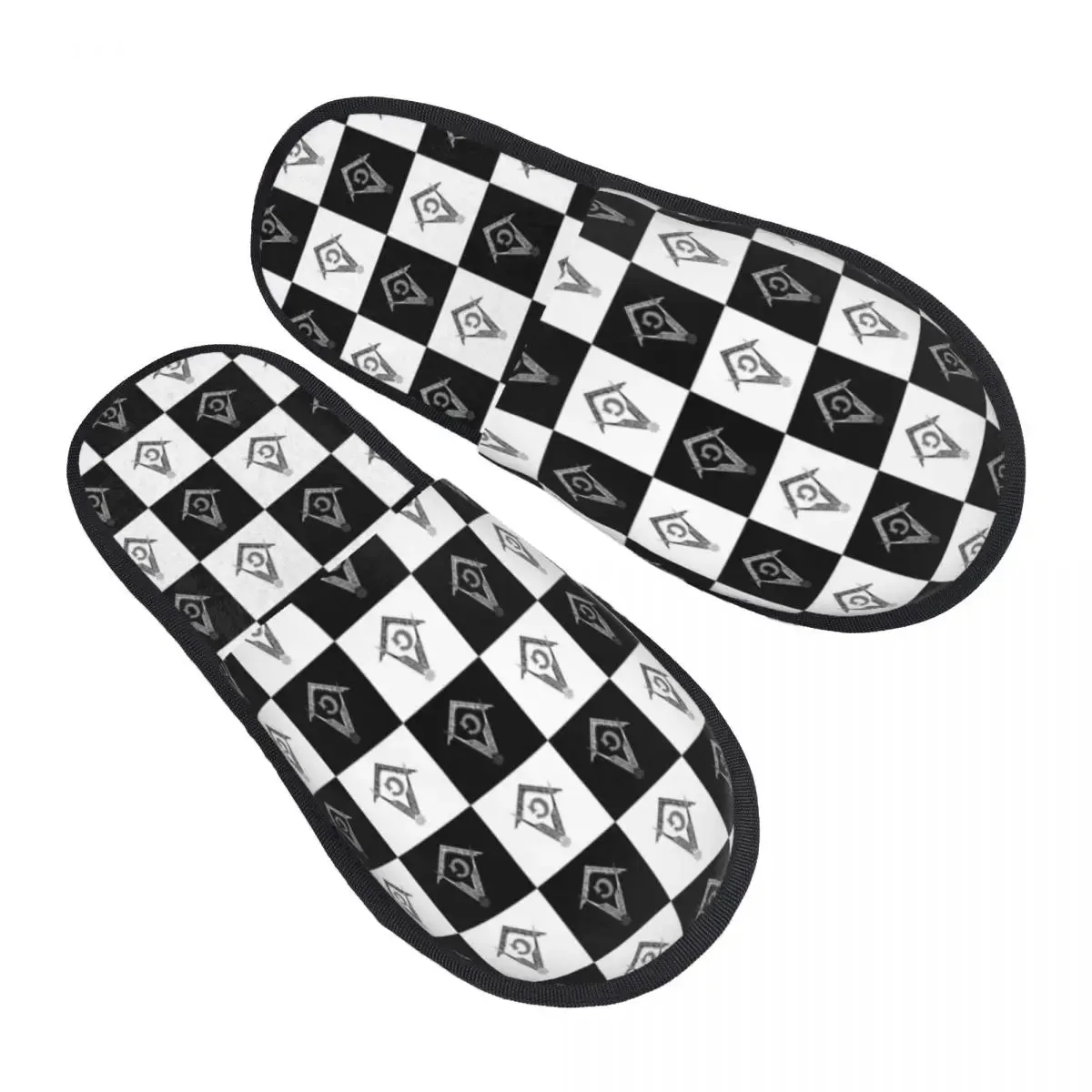 Master Mason Blue Lodge Slipper - Checkered Pattern