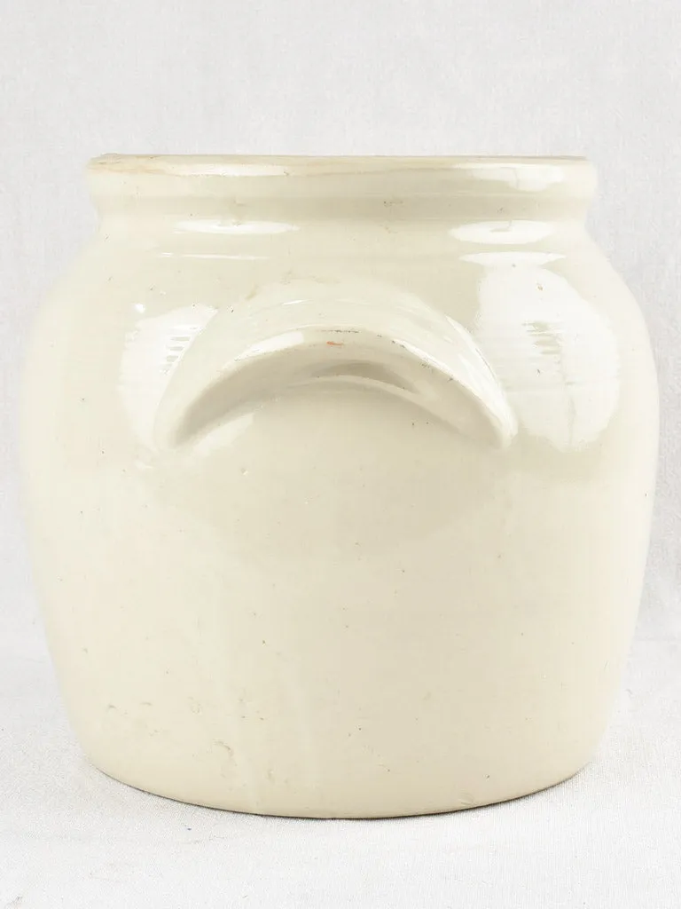 Medium earthenware crock pot - white glaze 11½"