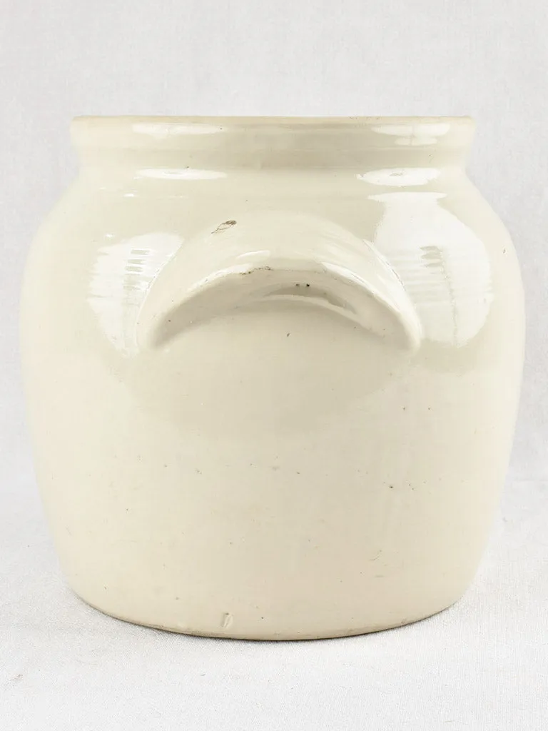 Medium earthenware crock pot - white glaze 11½"