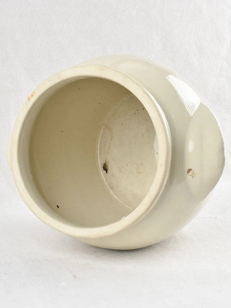 Medium earthenware crock pot - white glaze 11½"