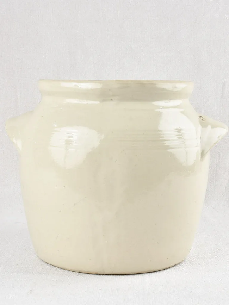 Medium earthenware crock pot - white glaze 11½"