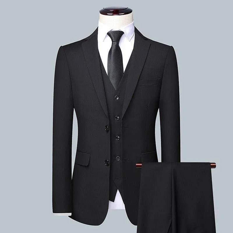 Men's Fashionable Three-Piece Business Suit Set