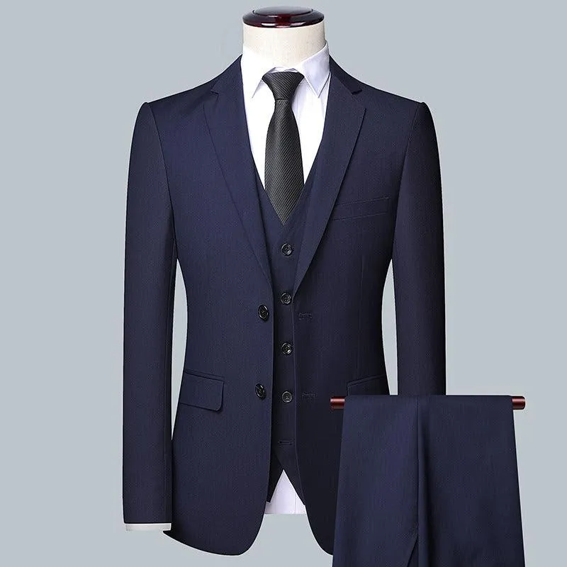 Men's Fashionable Three-Piece Business Suit Set