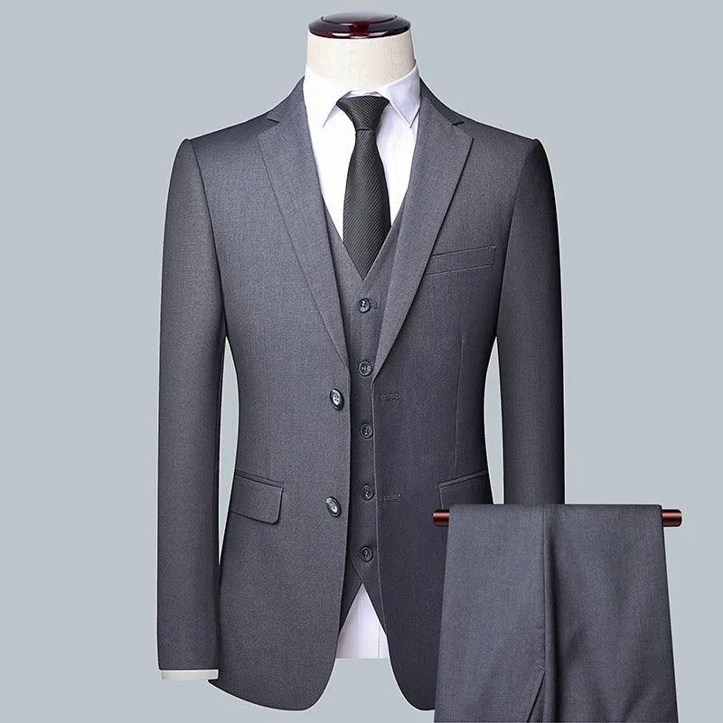 Men's Fashionable Three-Piece Business Suit Set