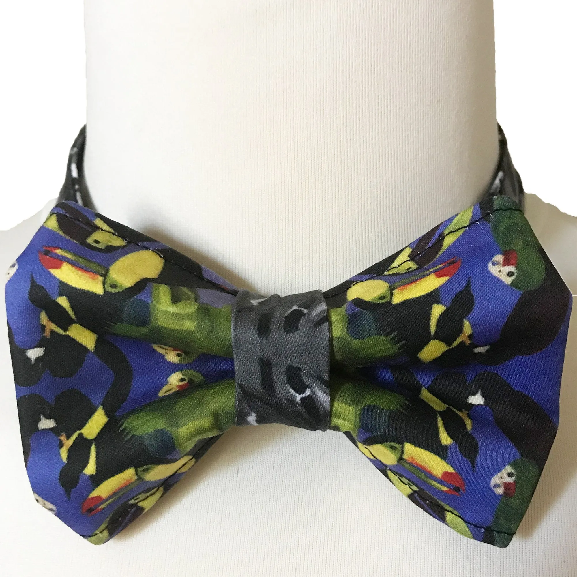 Men's Organic Cotton Bow Tie – Colorful Bird Pattern