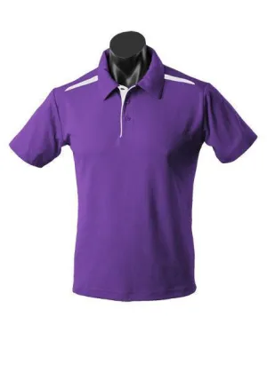 Mens Paterson Polo Purple/White