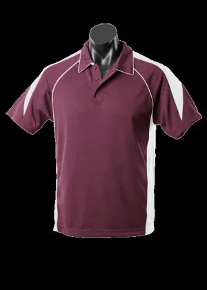 Mens Premier Polo Maroon/White