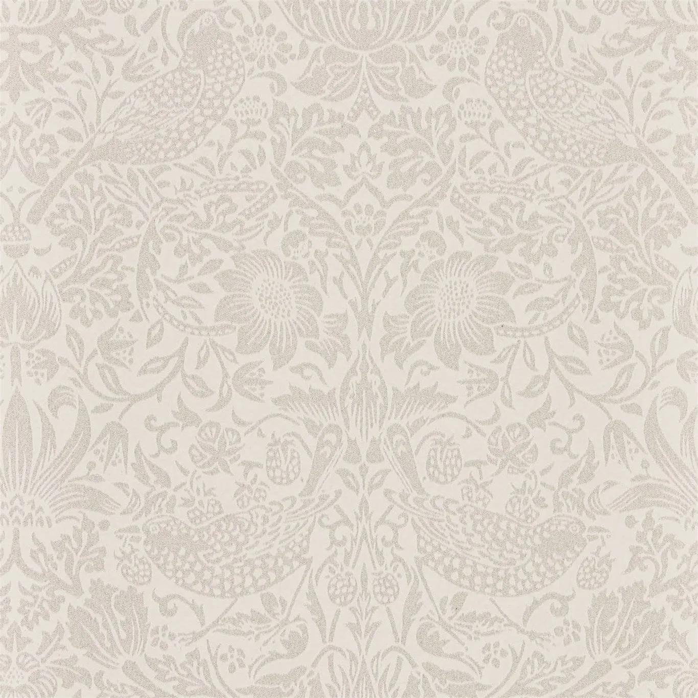 Morris & Co Pure Strawberry Thief Ecru/Cream Wallpaper