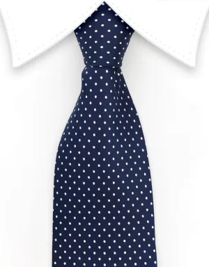 Navy Blue & White Pin Dot Necktie