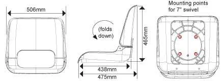 Oceansouth Skipper Folding Boat Seats