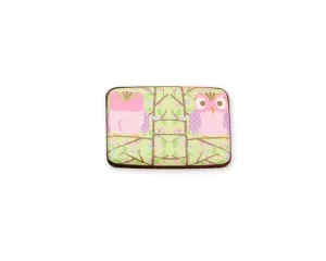 Owl Printed Business Card Case - Pink