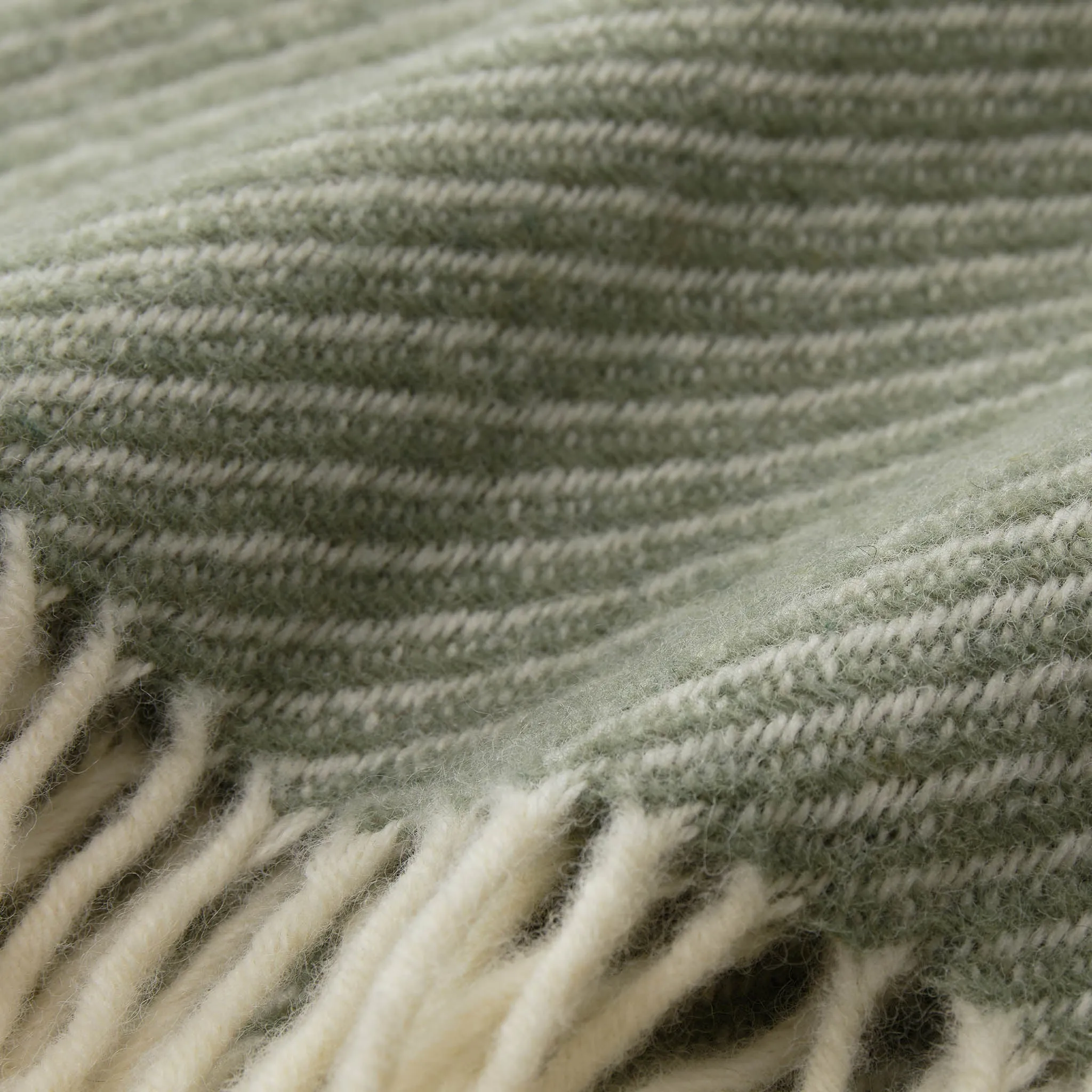 Palini Wool Blanket [Olive green & Natural white]