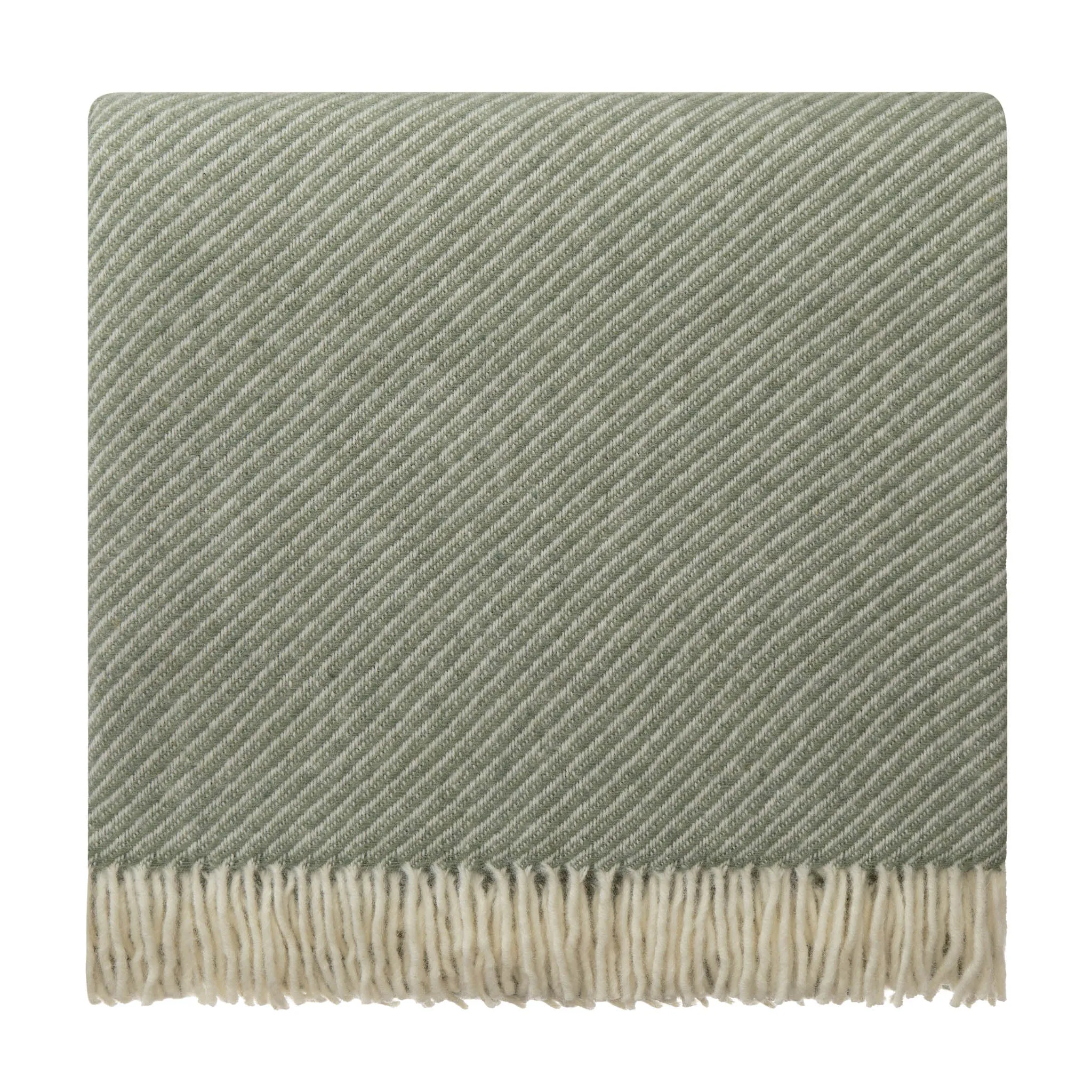 Palini Wool Blanket [Olive green & Natural white]