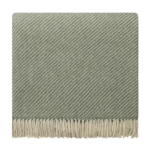 Palini Wool Blanket [Olive green & Natural white]