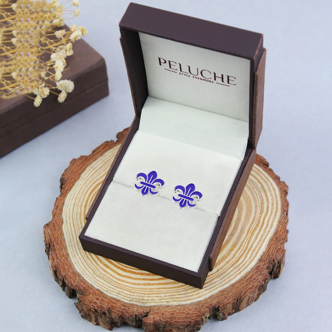 Peluche Beautifully Crafted Orchid Blue Cufflinks for Men