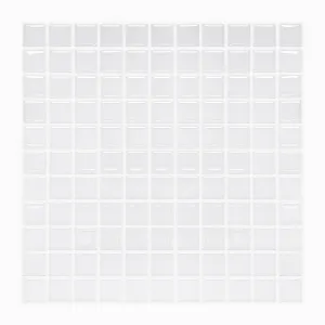 Pure White Mosaic Peel and Stick Tile Backsplash