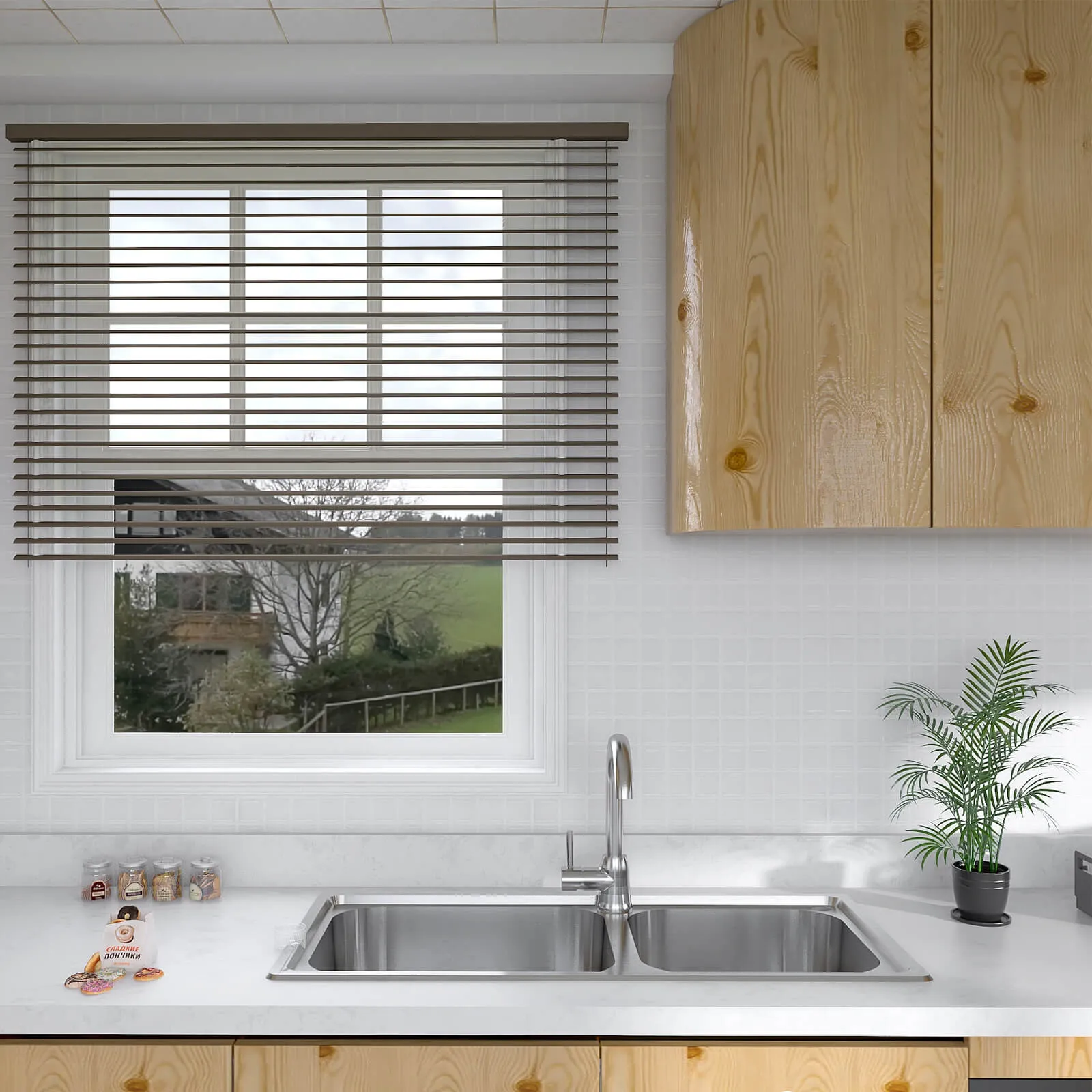 Pure White Mosaic Peel and Stick Tile Backsplash