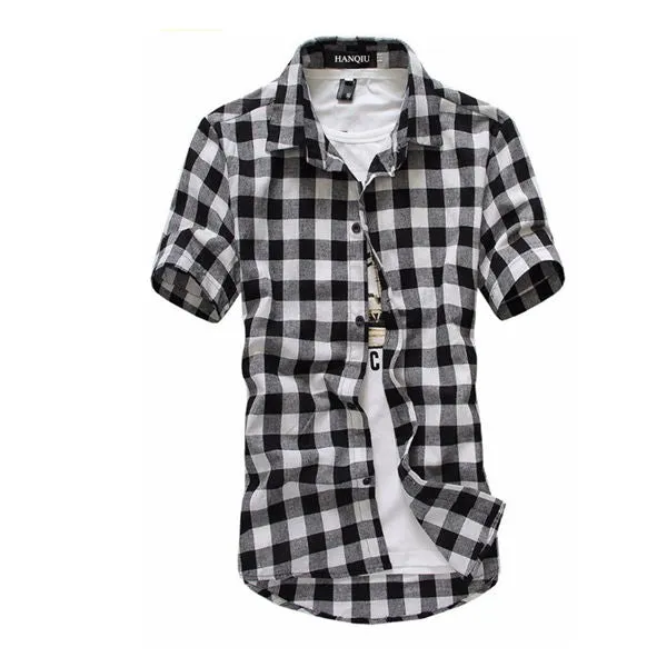 Red And Black Plaid Shirt Men Shirts 2017 New Summer Fashion Chemise Homme Mens Checkered Shirts Short Sleeve Shirt Men Blouse