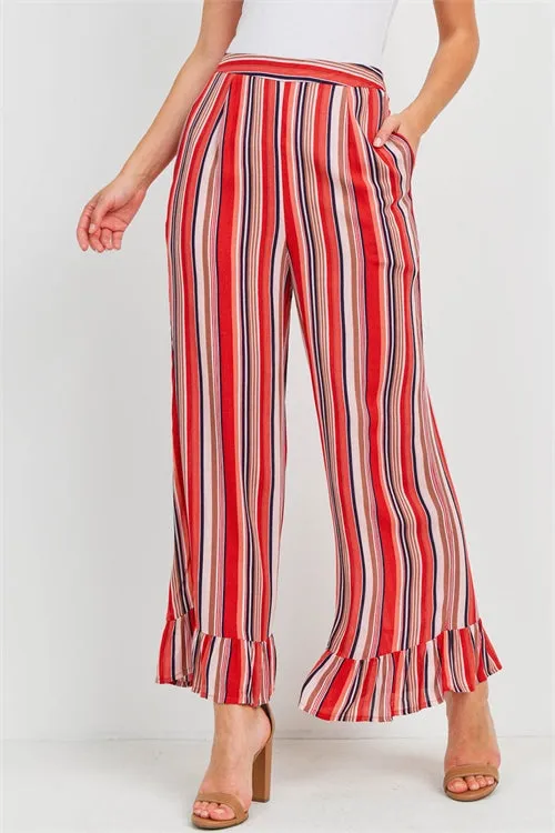 Red Stipe Boho Pants