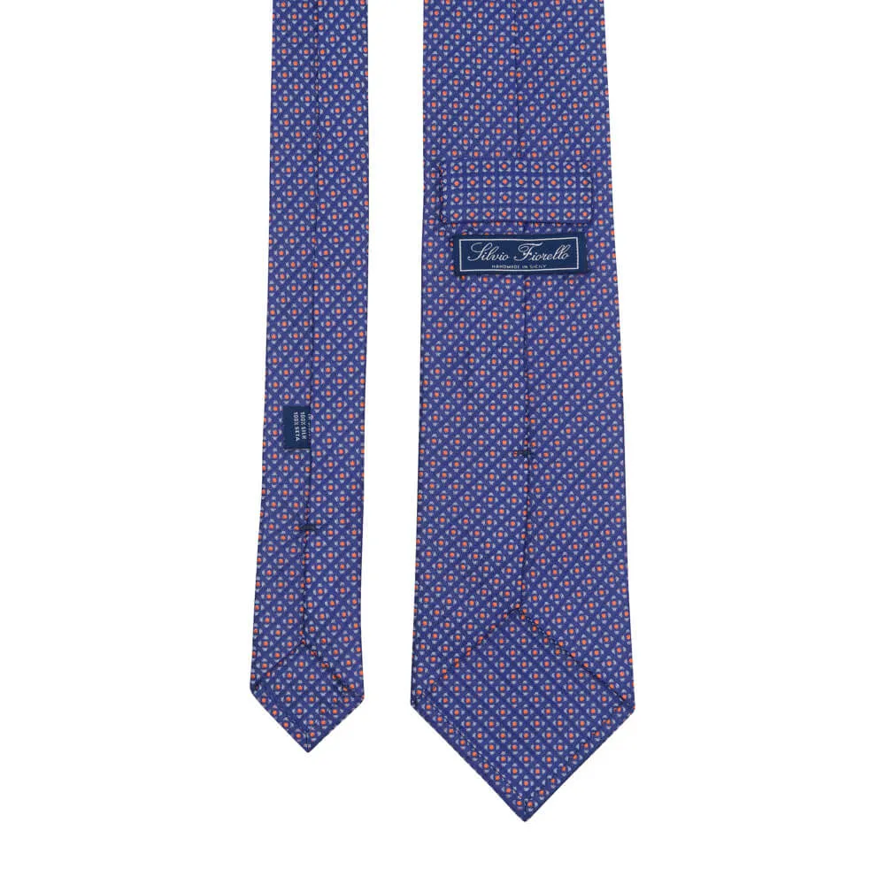 Royal Blue Geometric Elegance Woven Silk Tie