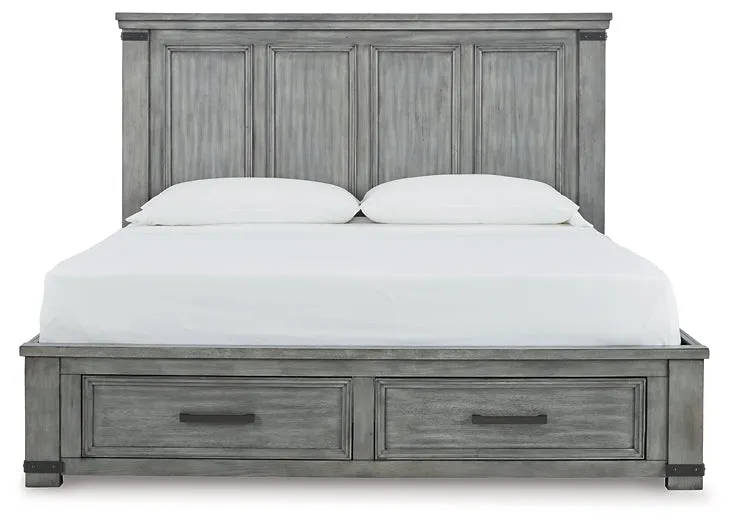 Russelyn California King Storage Bed with Mirrored Dresser, Chest and 2 Nightstands