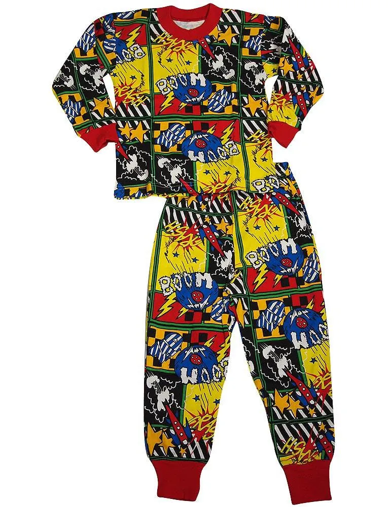 Sara's Prints Boys Girls Unisex Kids Long Sleeve 2 Piece Pajama Set, 37949