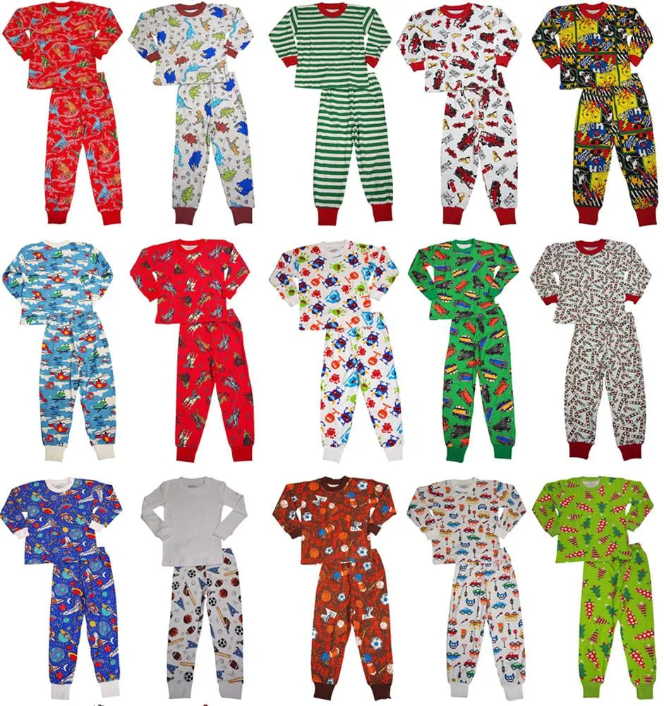 Sara's Prints Boys Girls Unisex Kids Long Sleeve 2 Piece Pajama Set, 37949