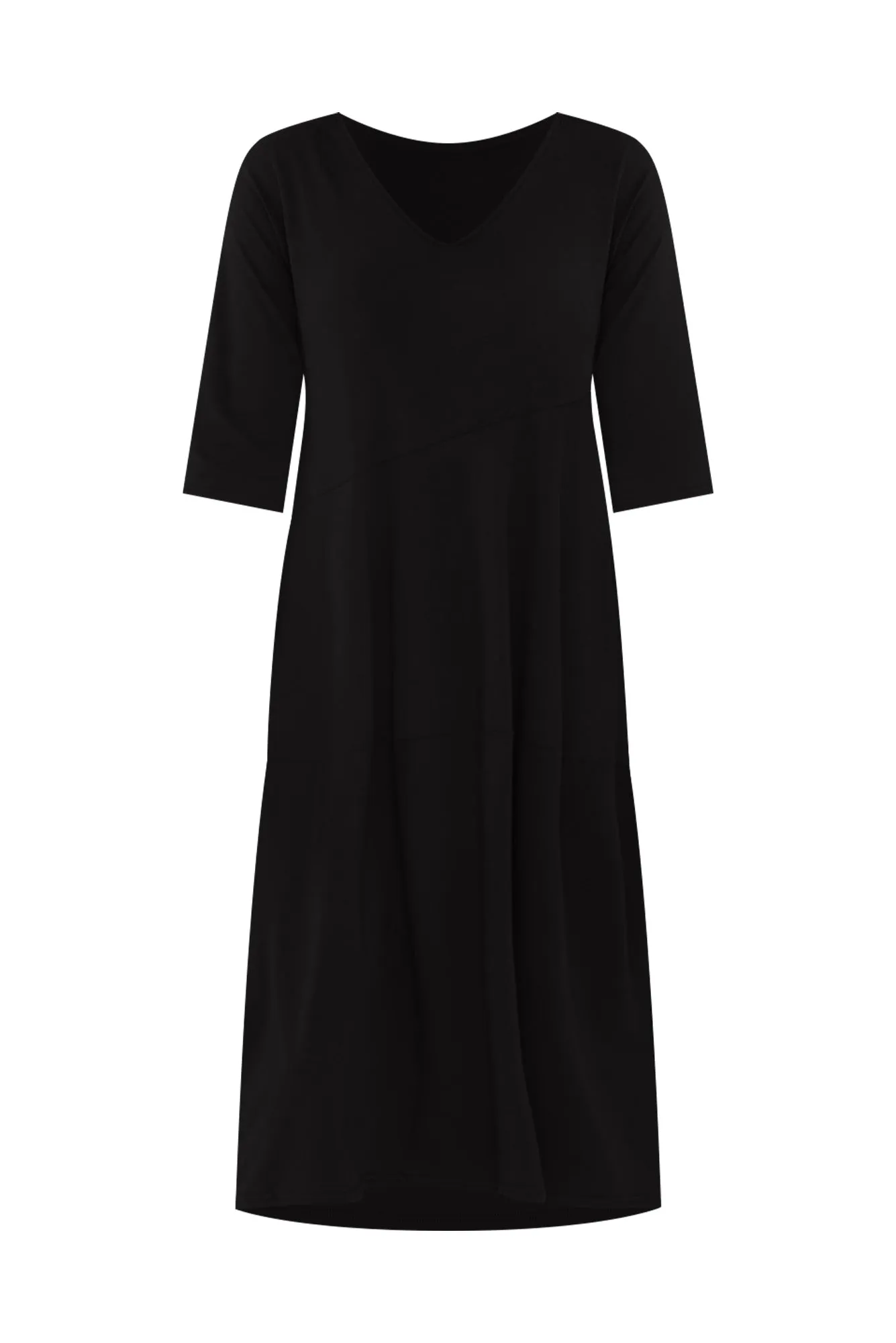 Shea Black Diagonal Seam Dress