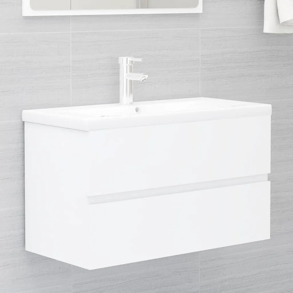 Sink Cabinet White 80x38.5x45 cm Chipboard