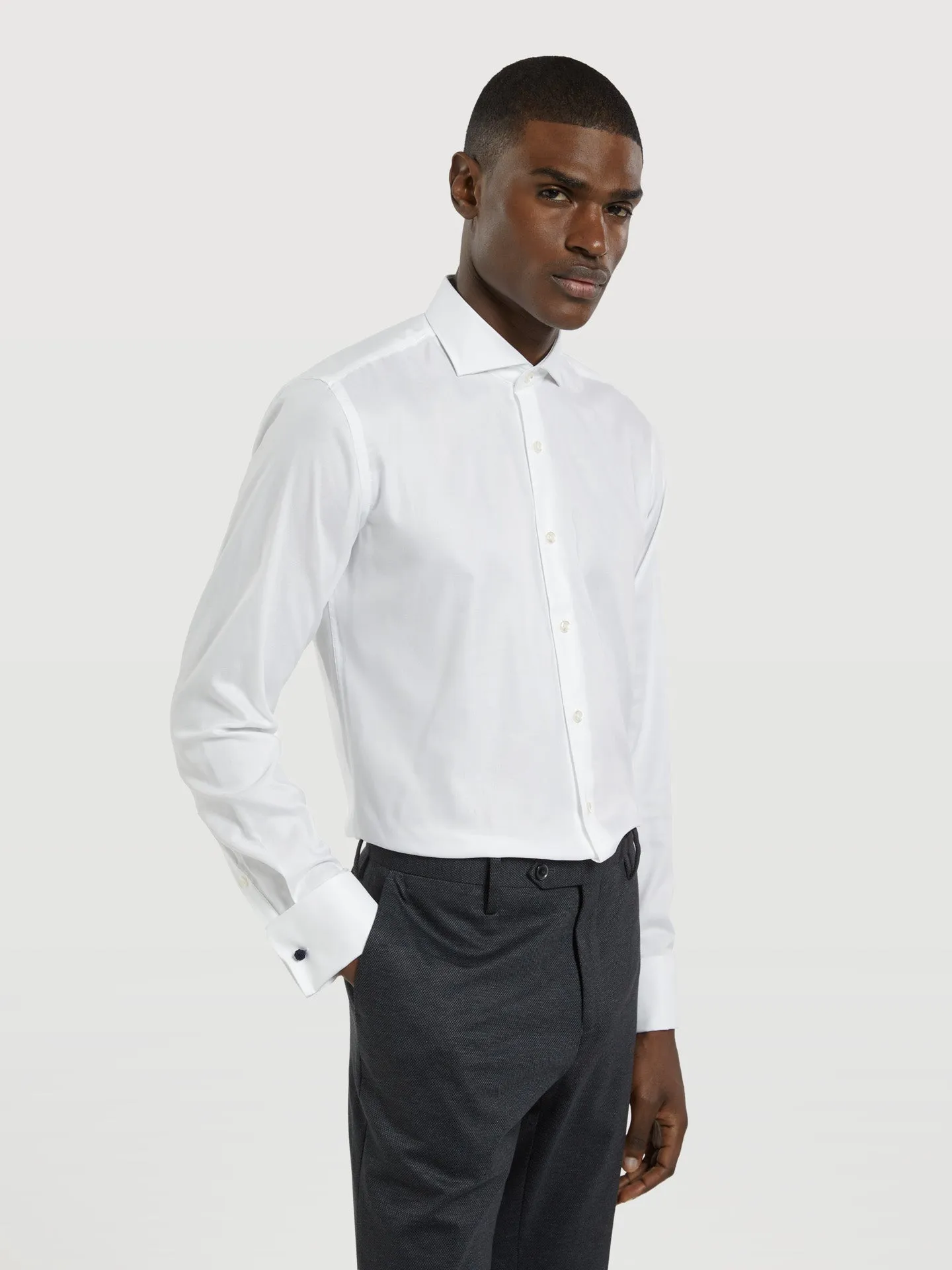 Slim fit business plain oxford formal shirt