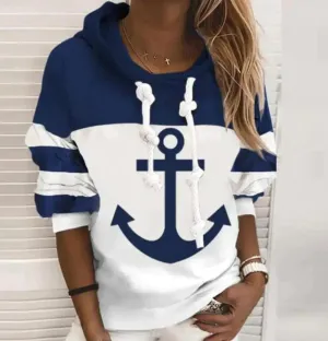 Striped Boat Anchor Printed