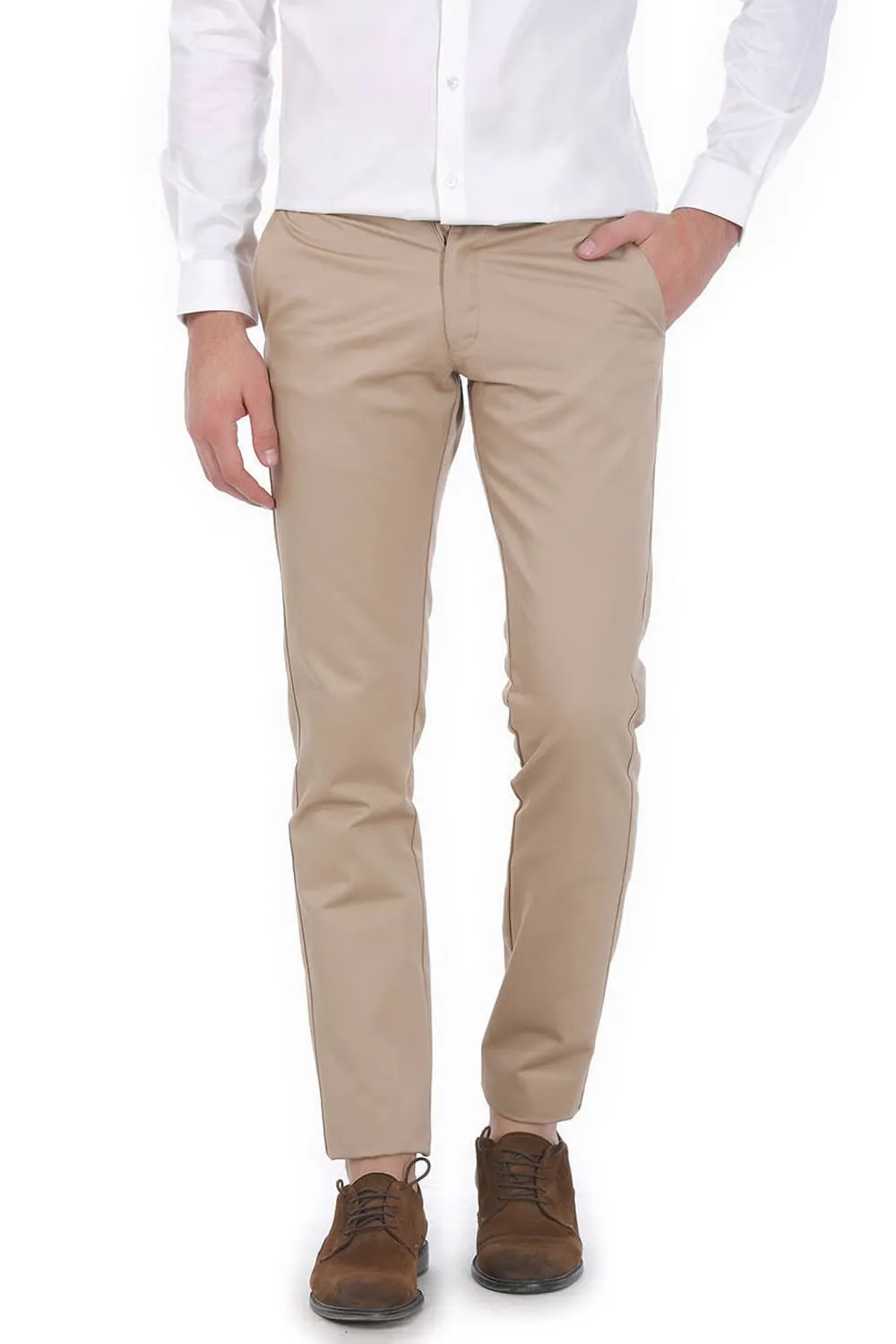 Tapered Fit Satin Trousers